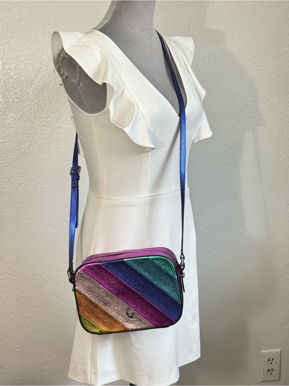 Authentic Kurt Geiger London Rainbow Camera Kensington Crossbody Bags